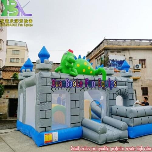 Children inflatable dinasour bouncer with slide combo for sale