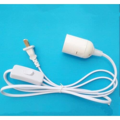 E27 Screw Lampholders Accessories DIY Lamp Switch US plug with wire for chandelier LED bulbs 1.8Meter 10pcs