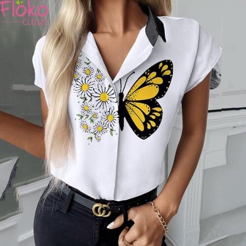 FlokoCloset Short Sleeve Shirts For Women