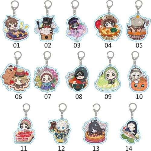 Identity V Keychain Acrylic Man Key Chain Aesop Carl Women Key Ring Game Pendant Kids Key Holder Jewelry Brelok Kael Invoker