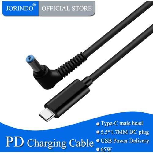 JORINDO 1.5M/4.9FT Type-C to 5.5*1.7MM notebook PD fast Charging line,USB-C to 5517 Power Charge Cable 20V 3.25A 65W