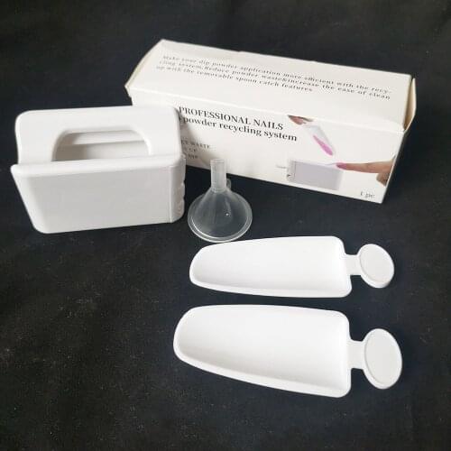 Nail Dipping Powder Recycling Box 2-Trays Design Acrylic Glitter Power Storage Container Case Nail Art Tool Supplies Accessories