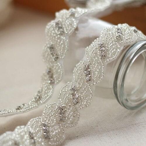Rhinestone Applique Crystal Trim Rhinestone Beaded Applique Bridal Accessories Wedding Dress Sash Belt Headband
