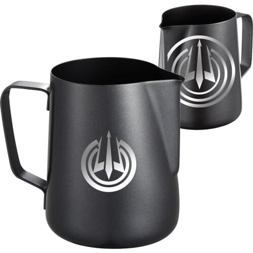 Milk Frothing Pitcher Milk Frothing Jug Stainless Steel Coffee Creamer Non-stick Coating Frothing Black Jug Espresso Machine