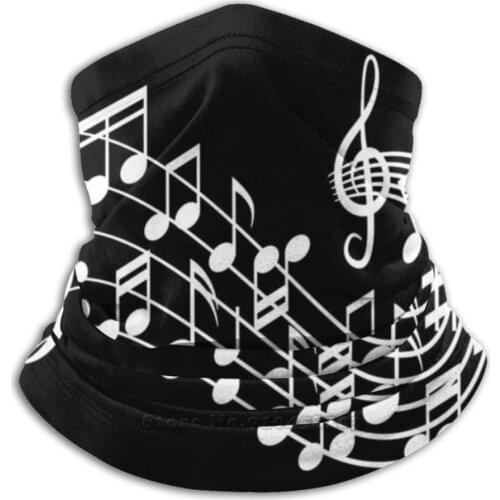 Music Symbol Mask Scarf Bandana Neck Warmer Headband Cycling Mask Music Symbol Trend Cool Black Love Sign Band Festival Guitar