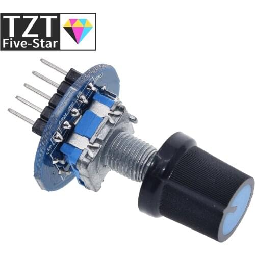 TZT Rotary Encoder Module for Arduino Brick Sensor Development Round Audio Rotating Potentiometer Knob Cap EC11