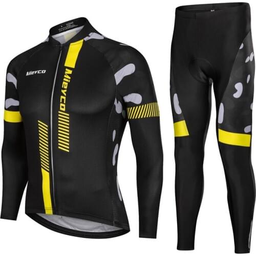Pro Mens Long Sleeve Cycling Jersey Breathable 5D Padded Sportswear Mountain Bicycle Bike Apparel Cycle Clothing Full Equipment