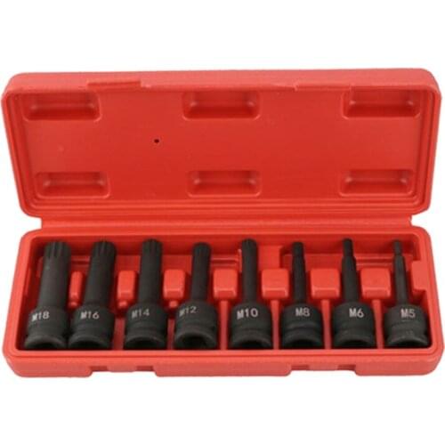 8Pcs/Set Twelve Angle Sleeve Set Torx Bits Screwdriver Socket Woodworking Drill Drilling Holes Tools 896B