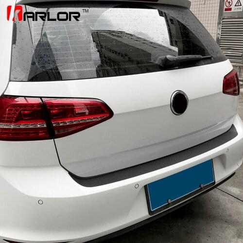 Auto Rear Bumper Trunk Tail Lip Carbon Fiber Protection Stickers Decal Car Styling For Volkswagen VW Golf MK7 7 GTI Accessory