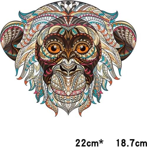 Monkey Iron on Patches for Clothing Family Animals Stickers Diy Accesory Heat Transfer for T-shirt Parches Termoadhesivos Ropa G