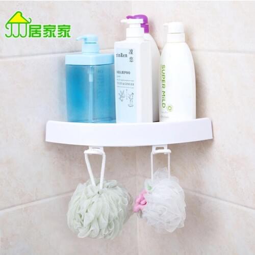 Suction Cup Storage Rack Bathroom Organizer Wall Hanging Corner Shelf