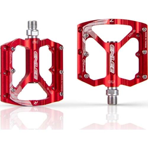 New Mountain Bike Pedals Red And Black Platform Alloy Road Bike Pedals Ultralight MTB Bicycle Pedal Bike Accessories