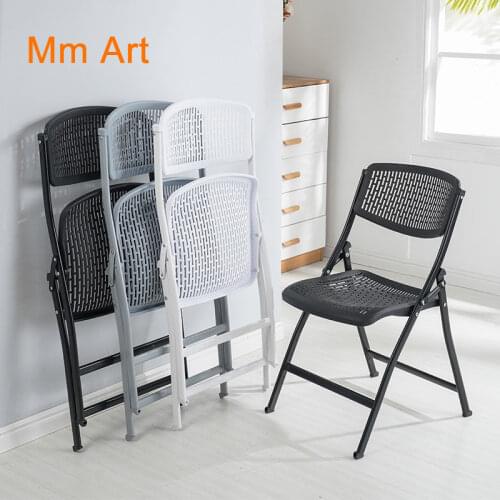 Dining Chairs Modern Minimalist Plastic Waiting Chairs Portable Folding Chair Backrest Chair Lazy Leisure Student Computer Chair