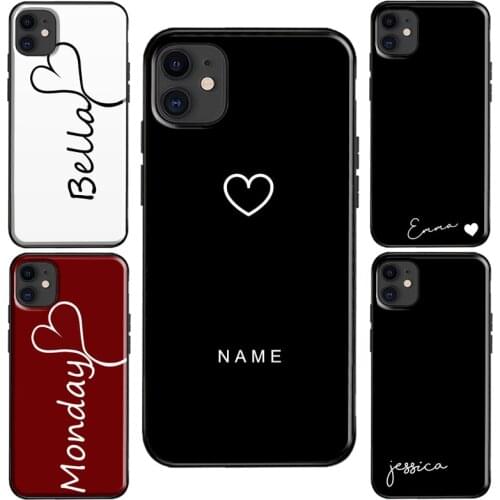 PERSONALISED CUSTOM INITIALS NAME Case For iPhone 11 Pro Max XS X XR 6S 7 8 Plus SE 2020 For iPhone 12 Pro Max mini Coque