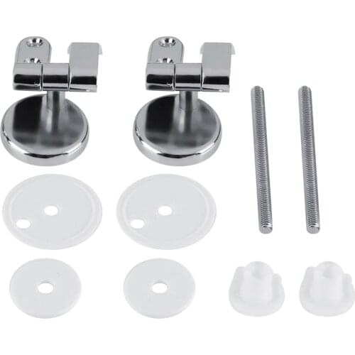 Zinc Alloy Toilet Seat Hinges with Fittings Mountings Set Bathroom Hotel Toilet Hardware Replacement Set WC Toilet Repair Tools