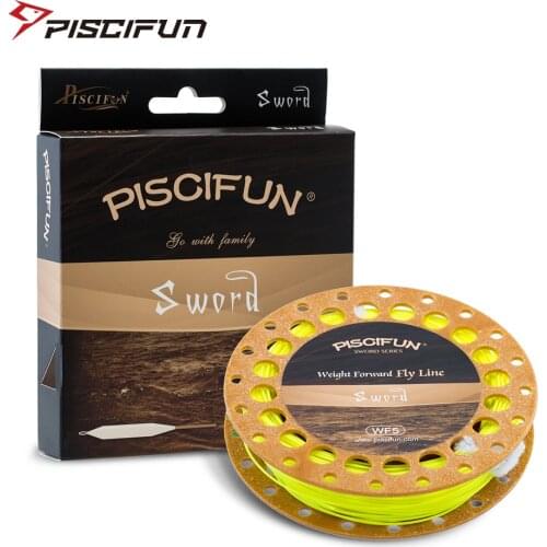 Piscifun Sword Fly Line Weight Forward 90/100FT Floating Fly Fishing Line with Welded Loop WF3/4 5/6 7/8wt Fly Line