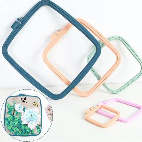5 Size Plastic Embroidery Hoops Square Shape Cross Stitch Hoops Frame Ring Diy Household Craft Embroidery Set Sewing Accessories