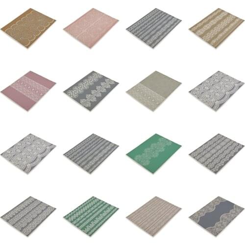 Retro Stripes Pad on The Table Individual Tablecloth Mat 42*32Cm Non-Slip Placemat Placemats for Table Onderzetter Coasters