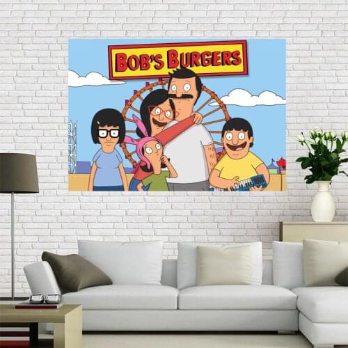Custom Bobs Burgers Anime Poster Wall For Living Room Art Poster Decoration Canvas Fabric Cloth Art No Frame Morden Print Wall