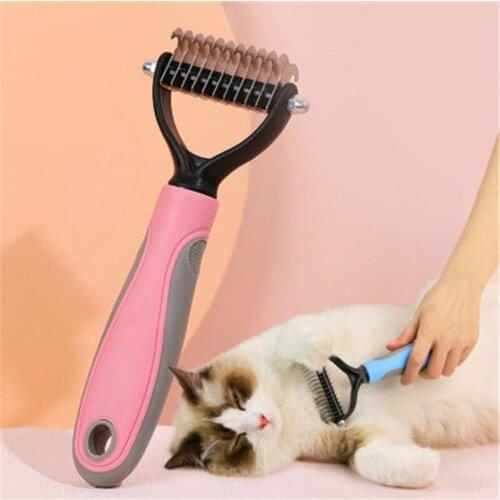 Hair Removal Comb for Dogs Cat Detangler Fur Trimming Dematting Deshedding Brush Grooming Tool For Matted Long Hair Curly Pet