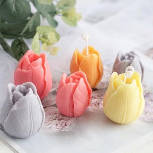 Rose Flower Silicone Candle Molds Resin Clay Soap Mold Gumpaste Chocolate Fondant Cake Decorating Tools Kitchen Bakin