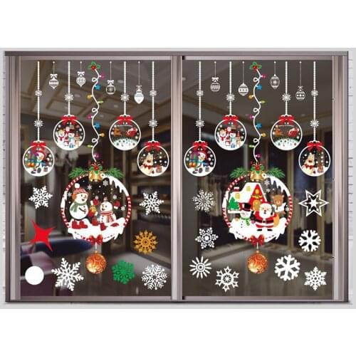 Christmas Decorations For Home Wall Window Christmas Stickers Decor 2020 Merry Christmas Ornaments Xmas Gifts New Year 2021