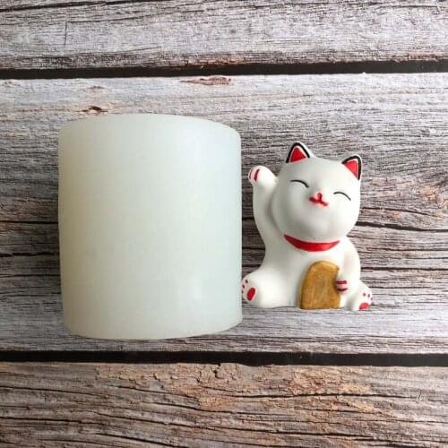 Lucky Cat Shape Mousse Cake Silicone Mold Cookie Ice Cream Fondant Molds Candy Chocolate Pudding Mould Cake Decoration Tools