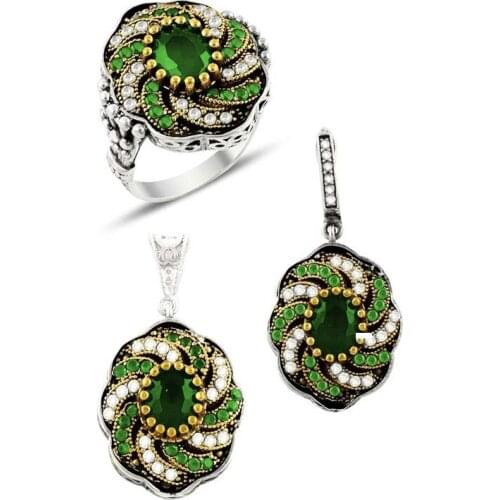 Silver 925 Sterling Authentic Zircon Cubic Zirconia Set