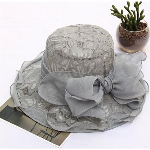 Lady Sun Cap Uv Protection Outdoor Fishing Womens Ladies Church Wide Brim Tea Party Wedding Hat Derby Fascinator Cap Fedora Hats