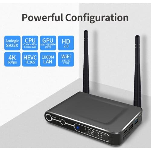 Smart Android 9.0 TV Box S922X Cortex-A73+A53 4K HD Set Top Box 4GB 64GB 2.4G & 5G WiFi 1000M LAN5 VP9 Decoding HD Media Player