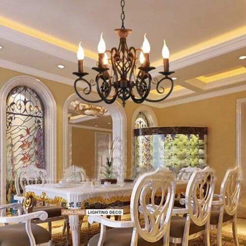For foyer dinning room living room 6 arms Modern vintages with black color classic classical chandelier