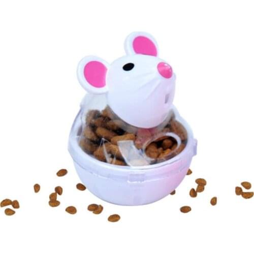 Pet Tumbler Leaking Food Toys Cats Dogs Mouse Tumbler Pet Interactive Toy Smarter Cat Dogs Playing Treat Ball Shaking for Dogs
