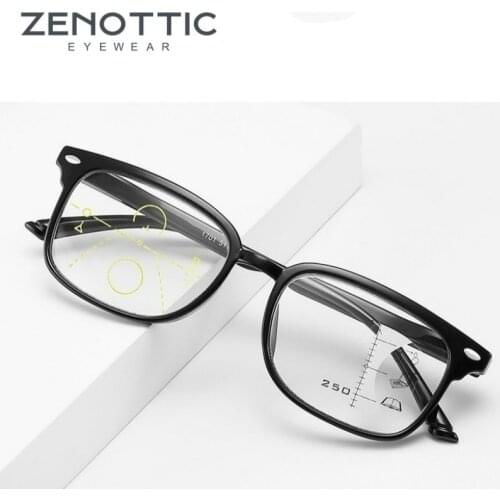 ZENOTTIC Retro Anti-blue Light Progressive Multifocal Reading Glasses Men Women Myopia Hyperopia Universal Reading Eyeglasses