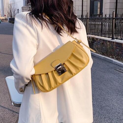 PU Leather Purses and Handbags for Women 2021 Designer Luxury High Quality Bags Girls Female Shoppers Casual New Pleated Wallets