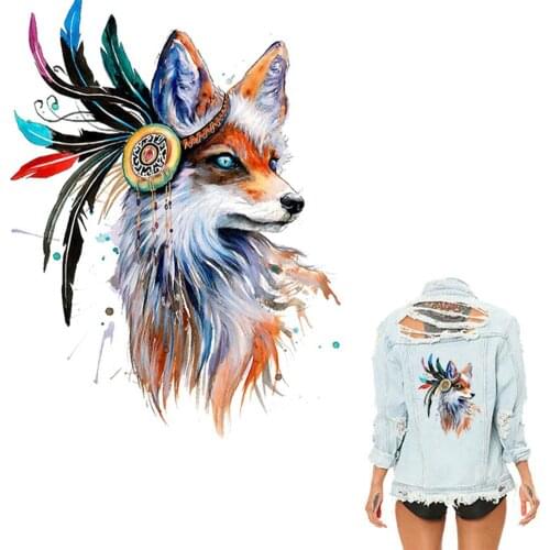 1PC Fox Patches For Clothing Colorful Fox Patch T-shirt Dresses Sweater DIY Accessory Decoration A-level Washable Appliqued
