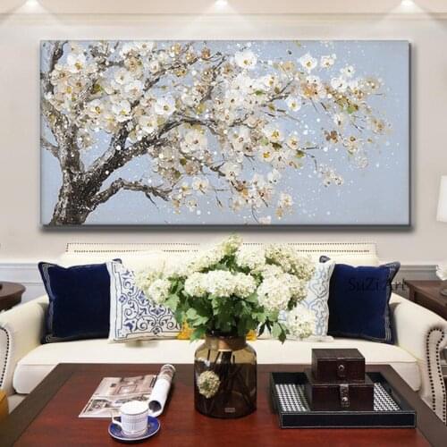 100% HandPainted 3D Knife Painting Abstract Flower Oil Painting On Canvas Art Wall Adornment Pictures For Living Room Home Decor