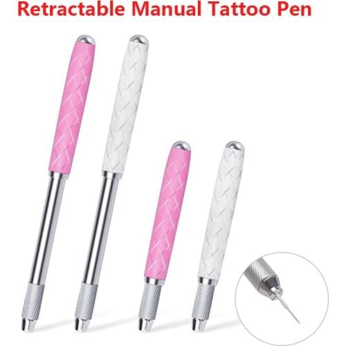 2pcs New Style Retractable Tattoo Microblading Needle Eyebrows Fog Embroidery Blade for Permanent Makeup Micro Manual Pen