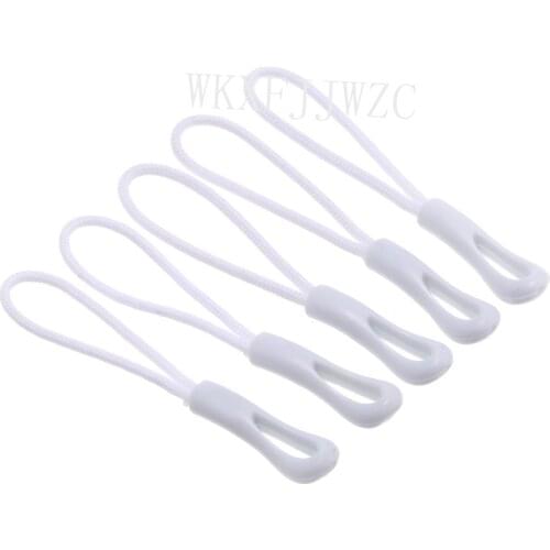 20pcs White Zipper Pulls Strong Hollow Nylon Cord with Rubber Gripper Pull To Fit Any Zipper Materials-Zipper Fixer
