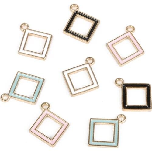 2020 Geometric shape Rhombus Drop Oil Charms Pendants for Jewelry Making For DIY Bracelet Earrings Bracelet Accessories
