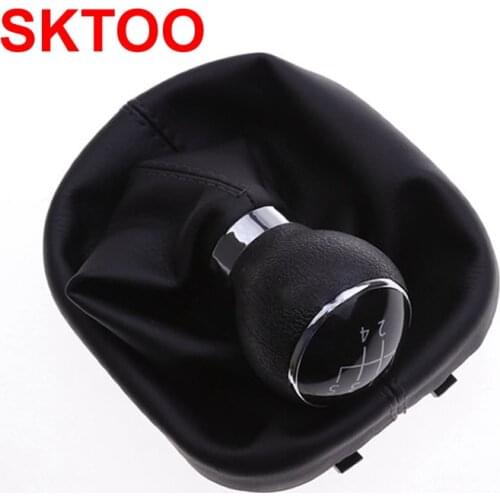 5 Speed Gear Shift Knob Gearstick Gaiter Boot For VW Touran Caddy MK2 2003-2010 2004-2009 Leather Car Gear Gaiter Boot Parts
