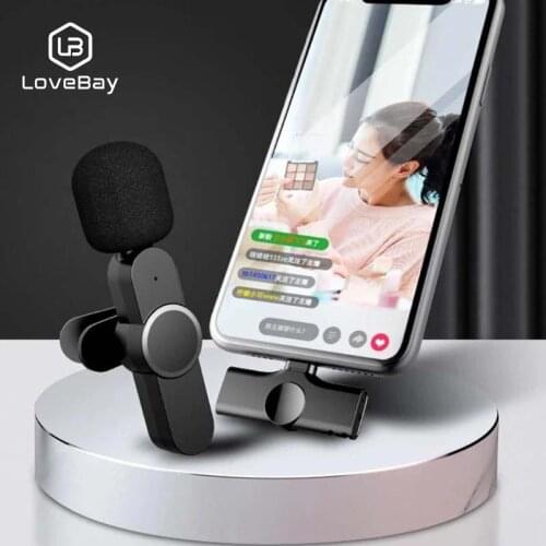 LOVEBAY Wireless Lavalier Microphone Portable Video Recording Mini Mic for iPhone Android live broadcast gaming Phone Microfonoe