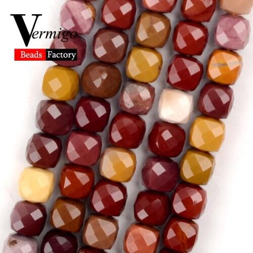 5mm Faceted Natural Mookite Stone Beads Square Beads for Needlework Jewelry Making Diy Bracelet Accessories 15"