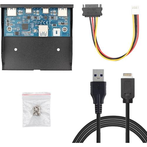 Chenyang USB-C & USB 3.0 HUB 4 Ports Front Panel Motherboard Cable to USB 3.1 Front Panel Header for 3.5" Floppy Bay