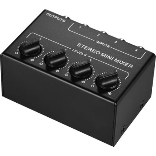 CX400 Mini Passive Stereo Mixer Rca 4-Channel Passive Mixer Small Mixer Mixer Stereo Dispenser for Live Studio