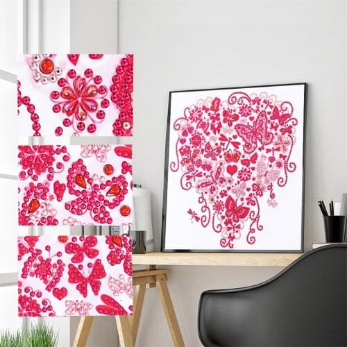 DIY Partial Drill 5D Special Shaped Diamond Painting Butterfly Heart Diamond Embroidery Rhinestone Cross Stitch Crystal Art Gift