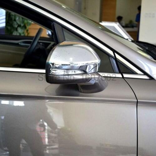 For Ford Mondeo Fusion Contour 2013 2014 With Turn Signal Light 2pcs Chrome Car Side Rearview Mirror Trim Cover Protectors