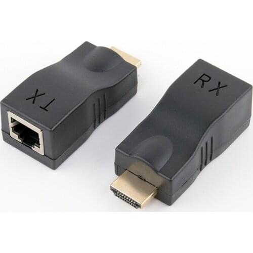 HDMI Extender to RJ45 Over Cat 5e/6 LAN Ethernet Cable Converter 1080P HDMI Extension Cable for HDTV