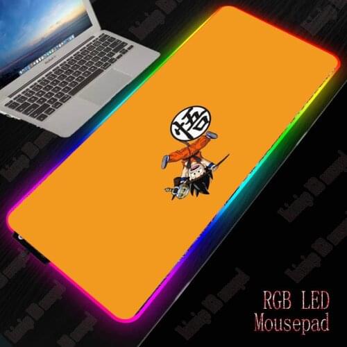 MRGBEST Goku Anime Gaming Mouse Pad Gamer Computer Mousepad RGB Backlit Mause Pad Large Mousepad For Desk LED Mice Mat