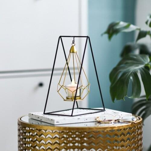 Creative Metal Hanging Candle Holder Home Wine Cabinet stick Decorations Stand Nordic Style