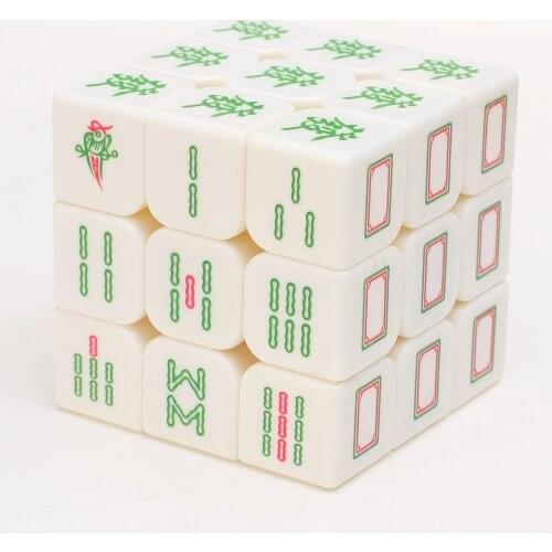 Magic Cube Magnetique Press Reliever Toys 3X3 White Mahjong Cube Night fluorescent green blue Fun Toys Anti Anxiety Neo Cube